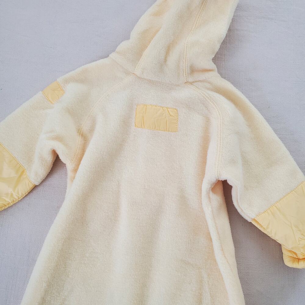 Vintage Yellow Fleece Hooded Bodysuit 9-12 months - Picture 8 of 8